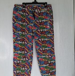 NWT Thrill Women's Graffiti Comic Book Page Pants Joggers Size 1X Multicolor